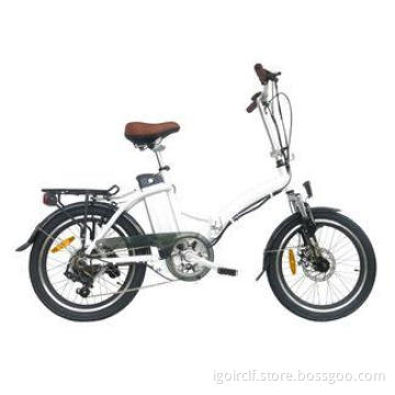 White Foldable Electric Bike / Alloy Foldable E Bike With T